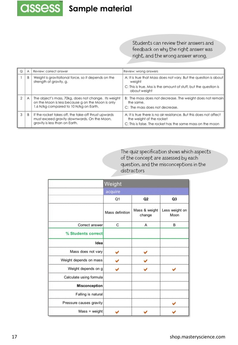 Year 7 Assess Diagnostic Quizzes